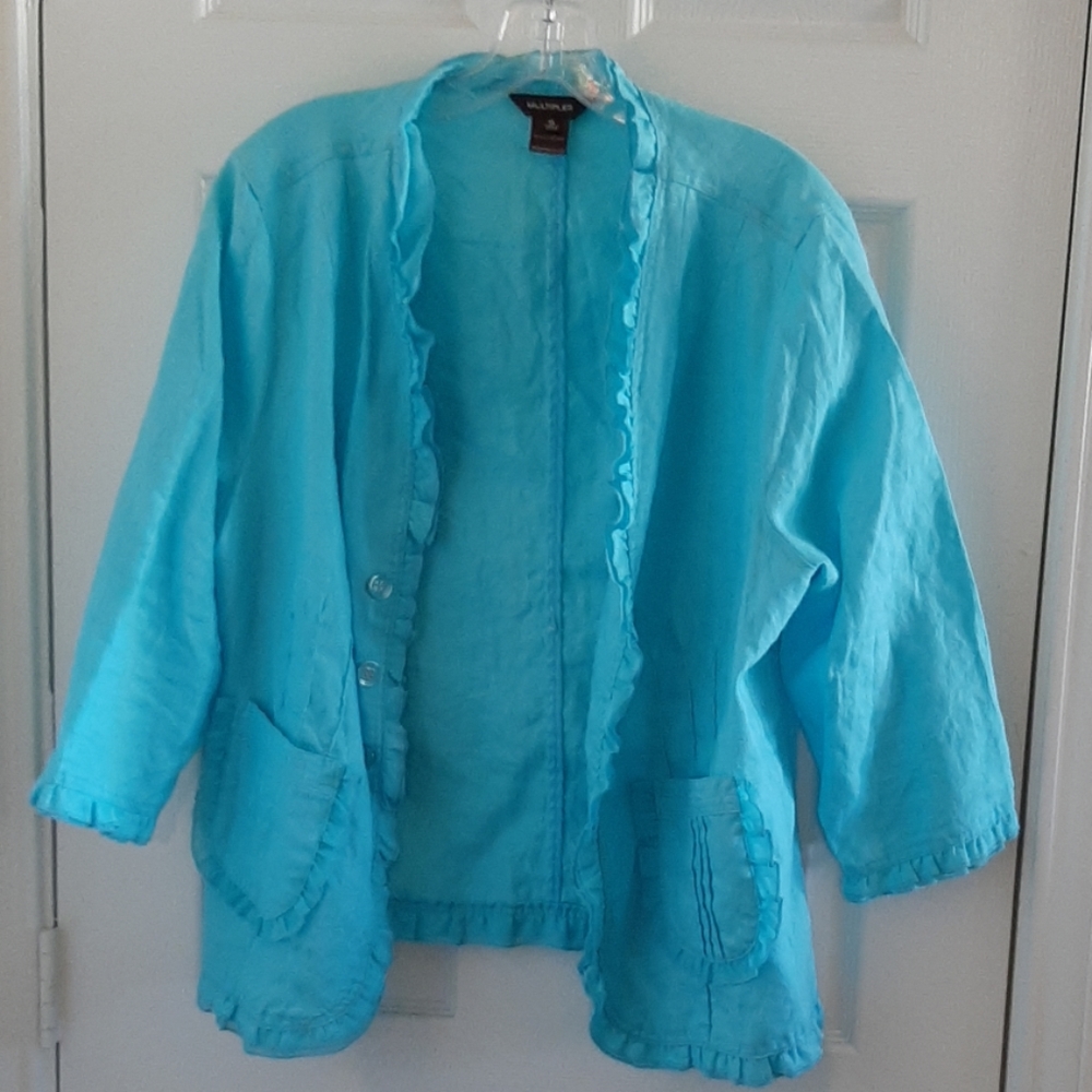 Multiples Turquoise Blouse XL